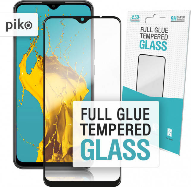 

Защитное стекло Piko Full Glue для Xiaomi Redmi 9 (черное), Черный