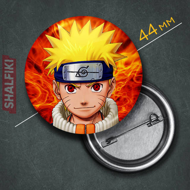 

"Наруто Удзумаки (Наруто / Naruto)" значок круглый на булавке Ø44 мм