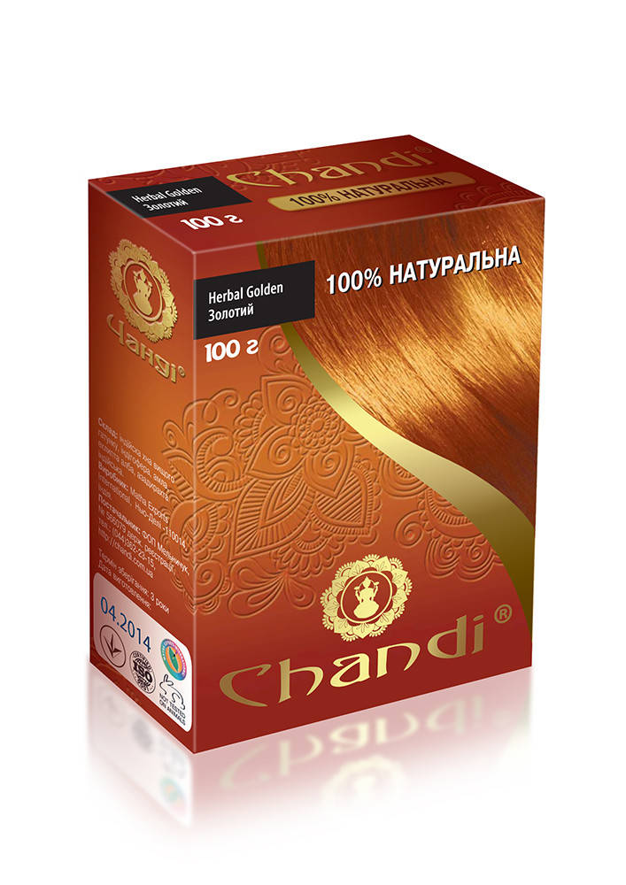 

Лікувальна аюрведична фарба для волосся Chandi. Золотий, 100г