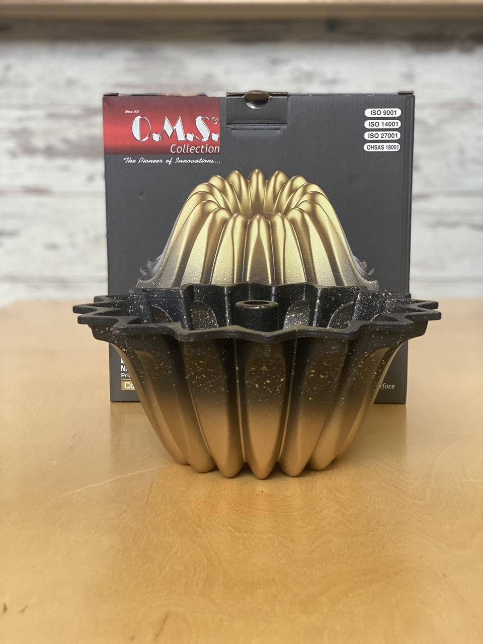 

Форма для выпечки кексов медуза 28 см золото OMS Турция 3273, Золотистый