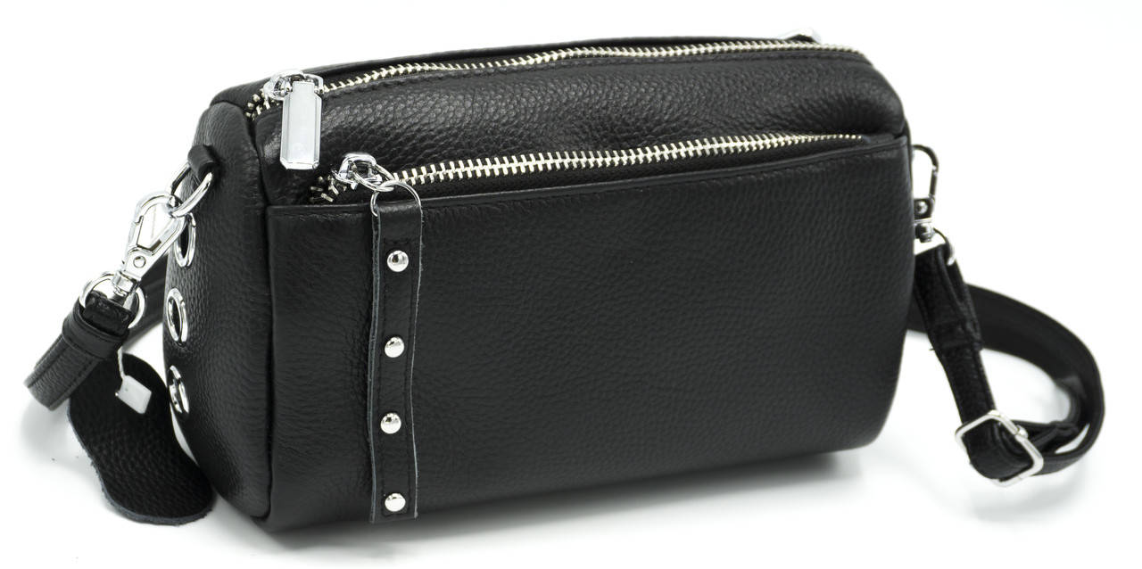 

Сумка женская из кожи NiceBags V2342-3M - Черная, Черный
