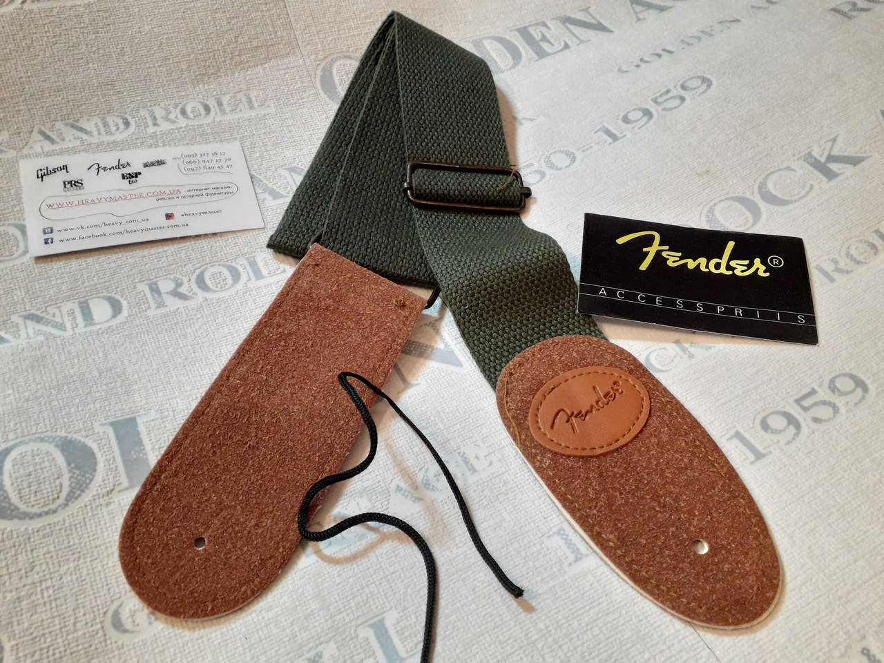 

Ремень Fender для акустической гитары зеленый ремінь