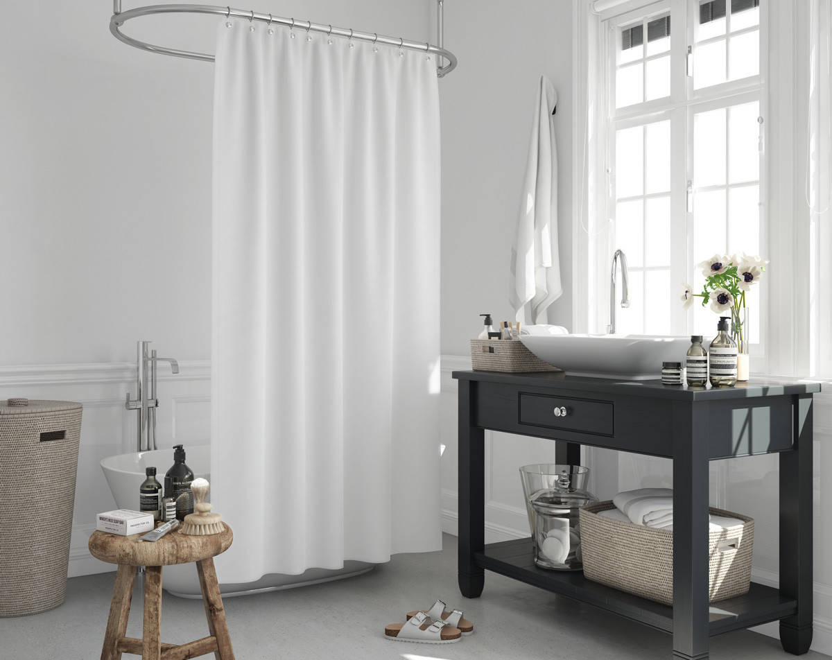 

Узкая штора для ванной Tropik White Турция 120*200 см, Белый