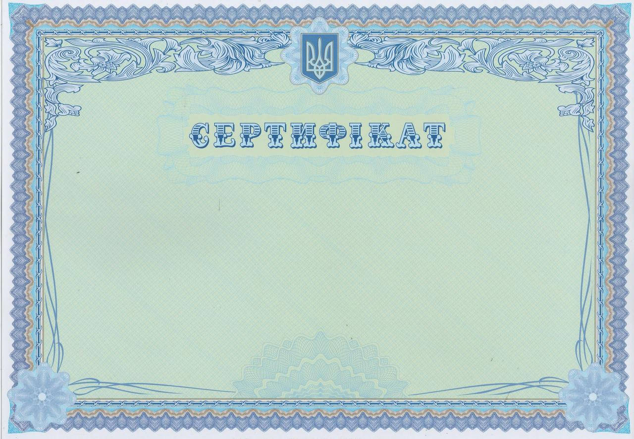 

Сертификат горизонтальный А4 для награждения