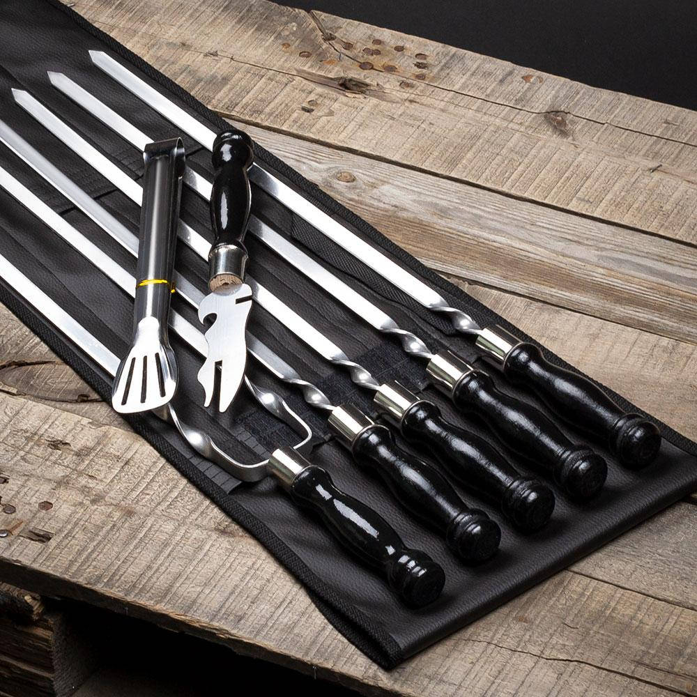 

Подарочный набор шампуров в чехле Black Set 13 для шашлыка и барбекю Подарок мужу на праздник