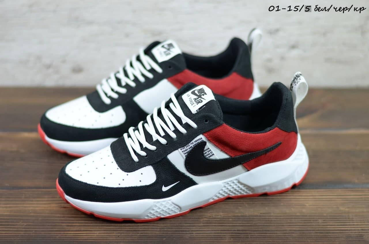 

Мужские кожаные кроссовки Nike - цена актуальная, повседневные, весна, кросы спортивные, Белый