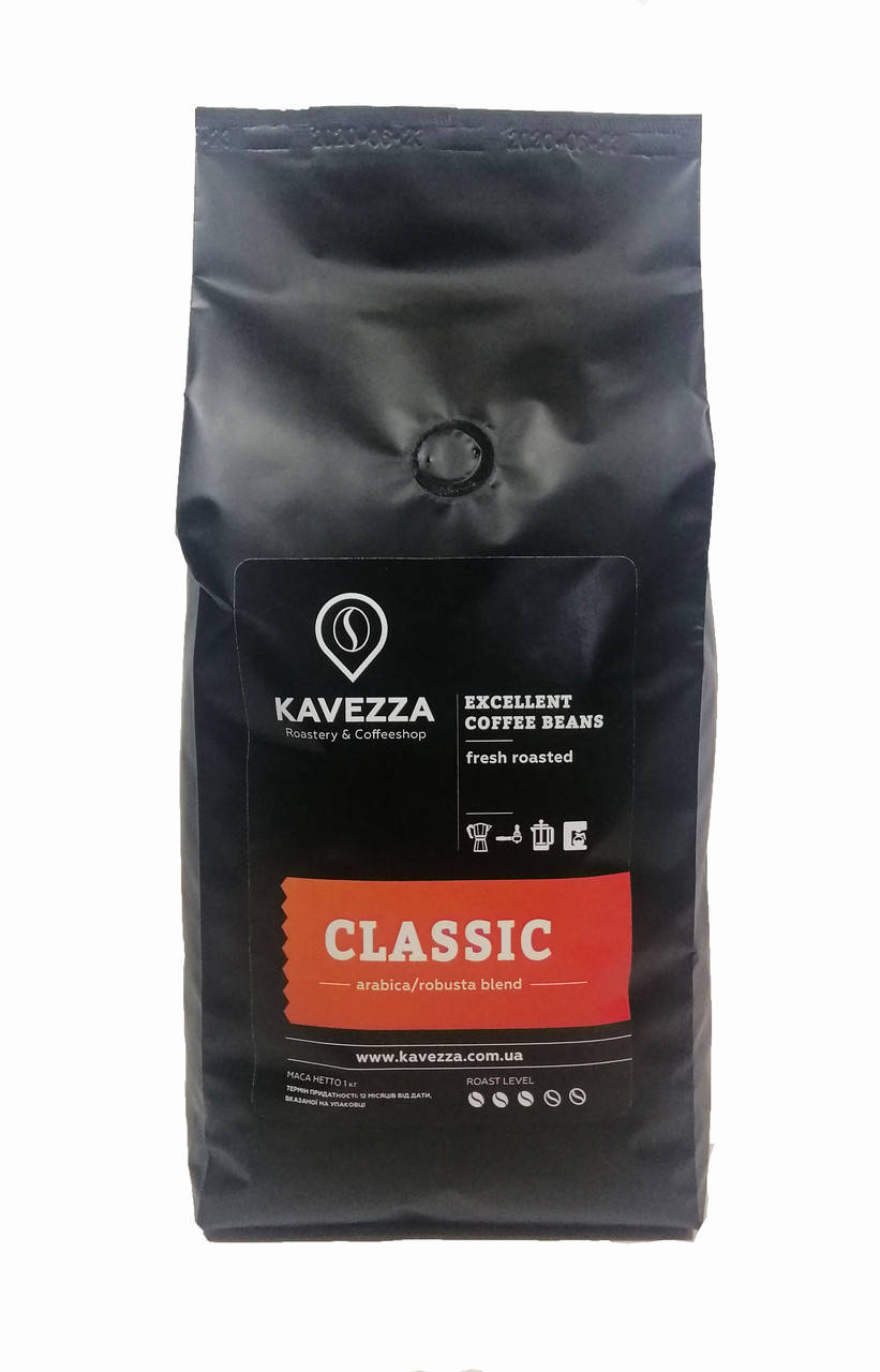 

Кава в зернах CLASSIC blend, 1 кг (арабіка 50% - робуста 50%)