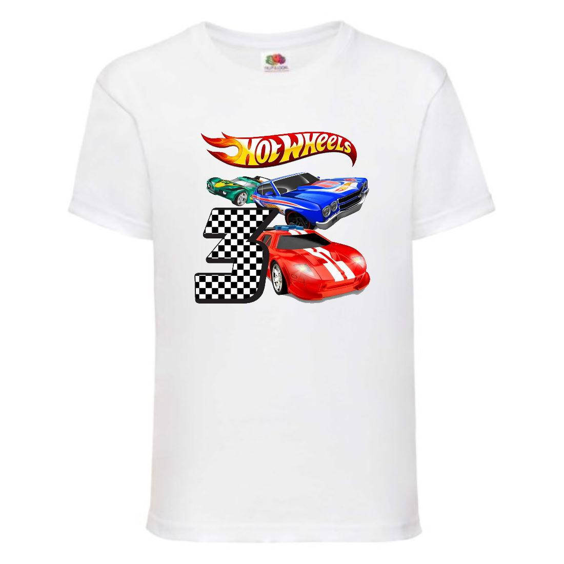

Футболка детская Хотвилс (Hot wheels-04) белая, размер 98-104-116-128-140-152-164 см