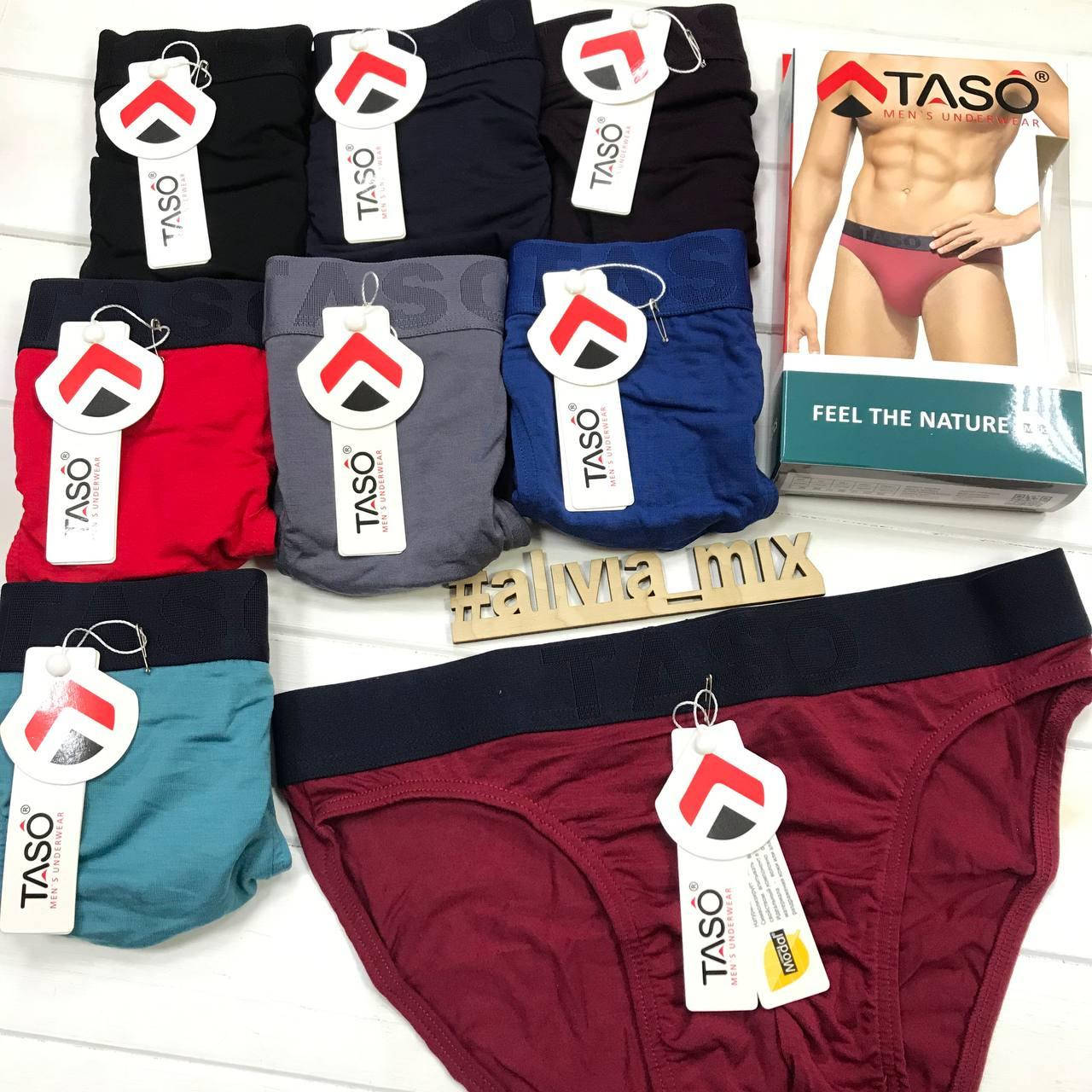 

Мужские плавки на спортивной резинке TASO 2XL, Бордовый