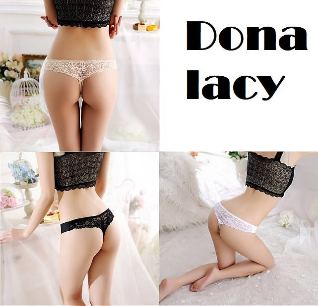 

Трусы женские бесшовные стринги с кружевом Dona lacy