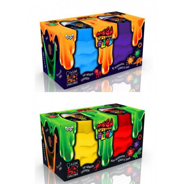 

Вязкая масса слайм Mega Stretch Slime 2 банки SLM-11-01,02