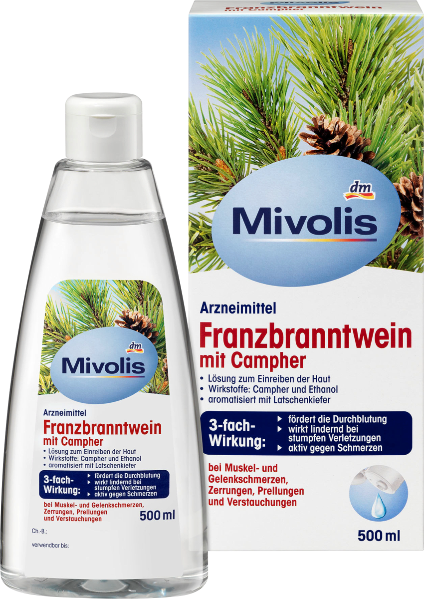 

Травяная настойка для растирания Mivolis Franzbranntwein mit Campher, 500 ml