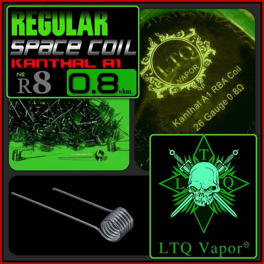 

R8 LTQ Vapor Regular Space coil 0.8ohm. Преднамотанная спираль Kanthal A1 0,4 mm.