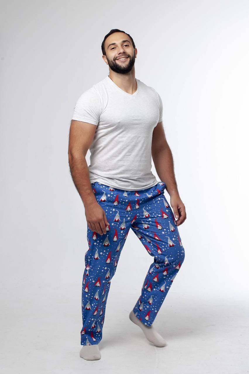 

Мужские пижамные штаны новогодние гномы M