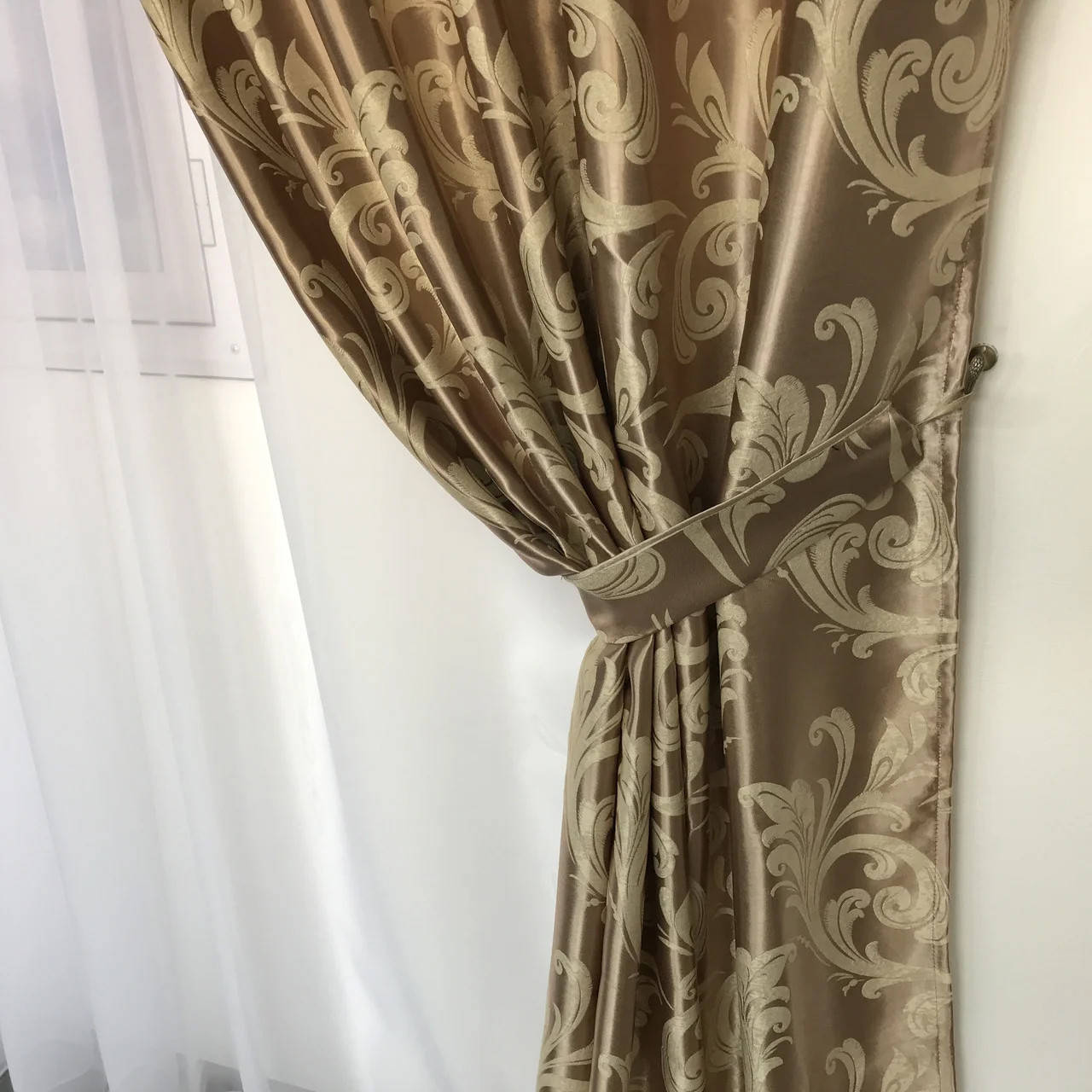 

Комплект штор блекаут для зала,спальни,кухни. Плотные шторы из блэкаута в комнату,спальню Капучино (A202_5)