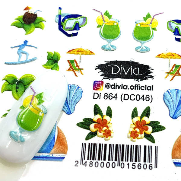 

Divia Наклейки цветные "3D" Di864 №DC046