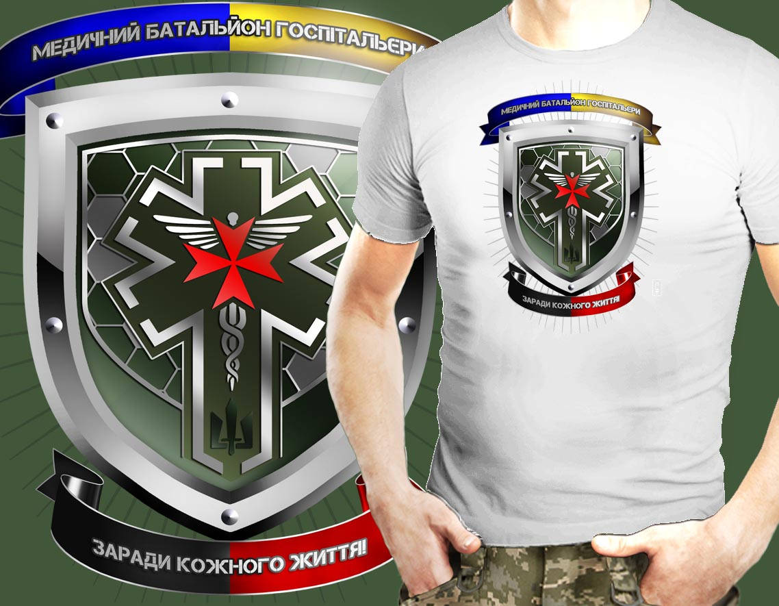

Футболка мужская с принтом Шеврон Госпитальеры