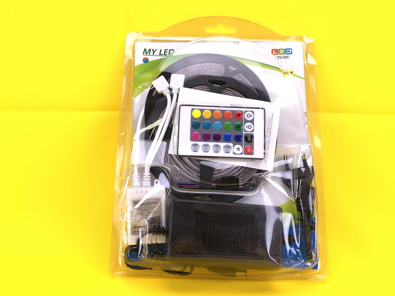 

Светодиодная лента LED 1077-1 RGB с пультом и блоком питания 5 м