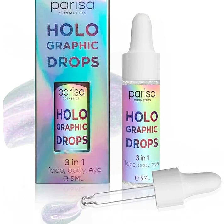 

Голографические капли-блестки Parisa Holographic Drops. жидкий хайлайтер