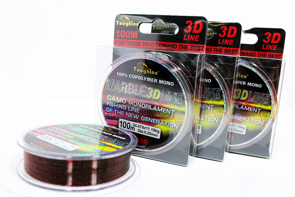 

Леска рыболовная MARBLE 3D line. 100м 0.35, Красный
