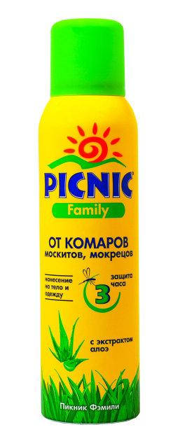 

Аэрозоль Пикник Фемели Picnic Family 3 часа защиты 150мл
