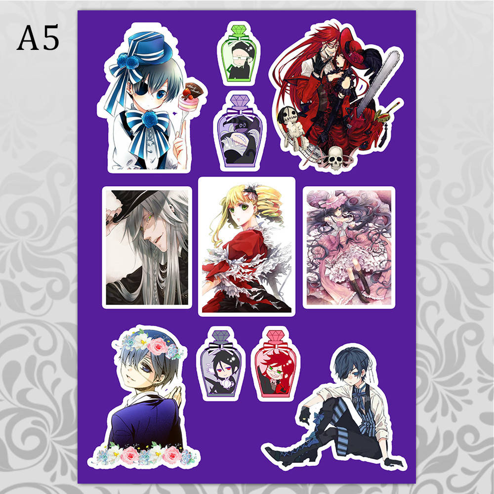 

Стикеры Аниме Black Butler без порезки 003, Разные цвета