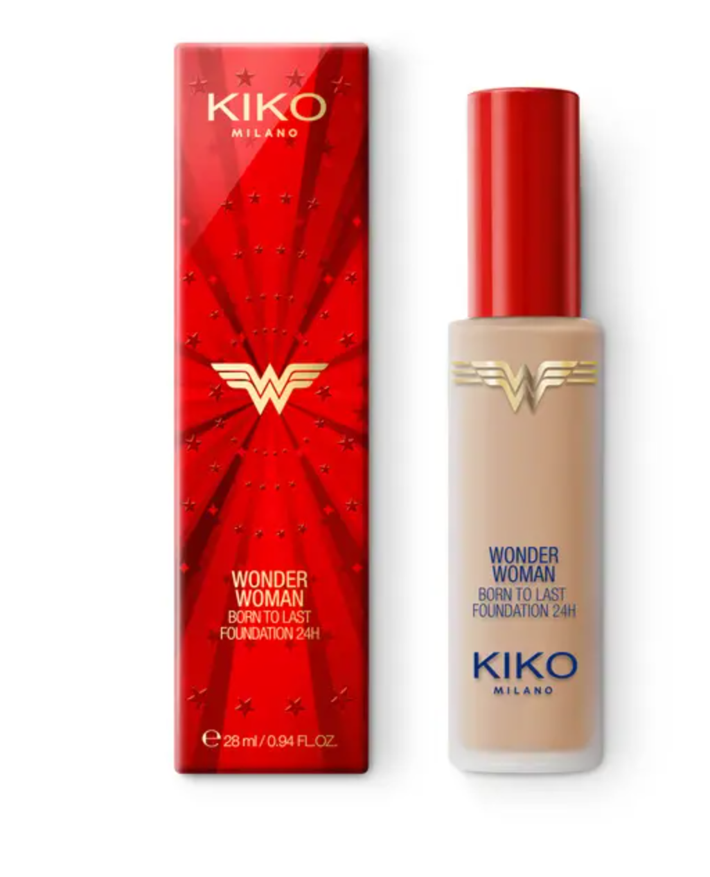 

Стойкая жидкая основа Wonder Woman Born To Last Foundation 24h Kiko (02 Porcelain)