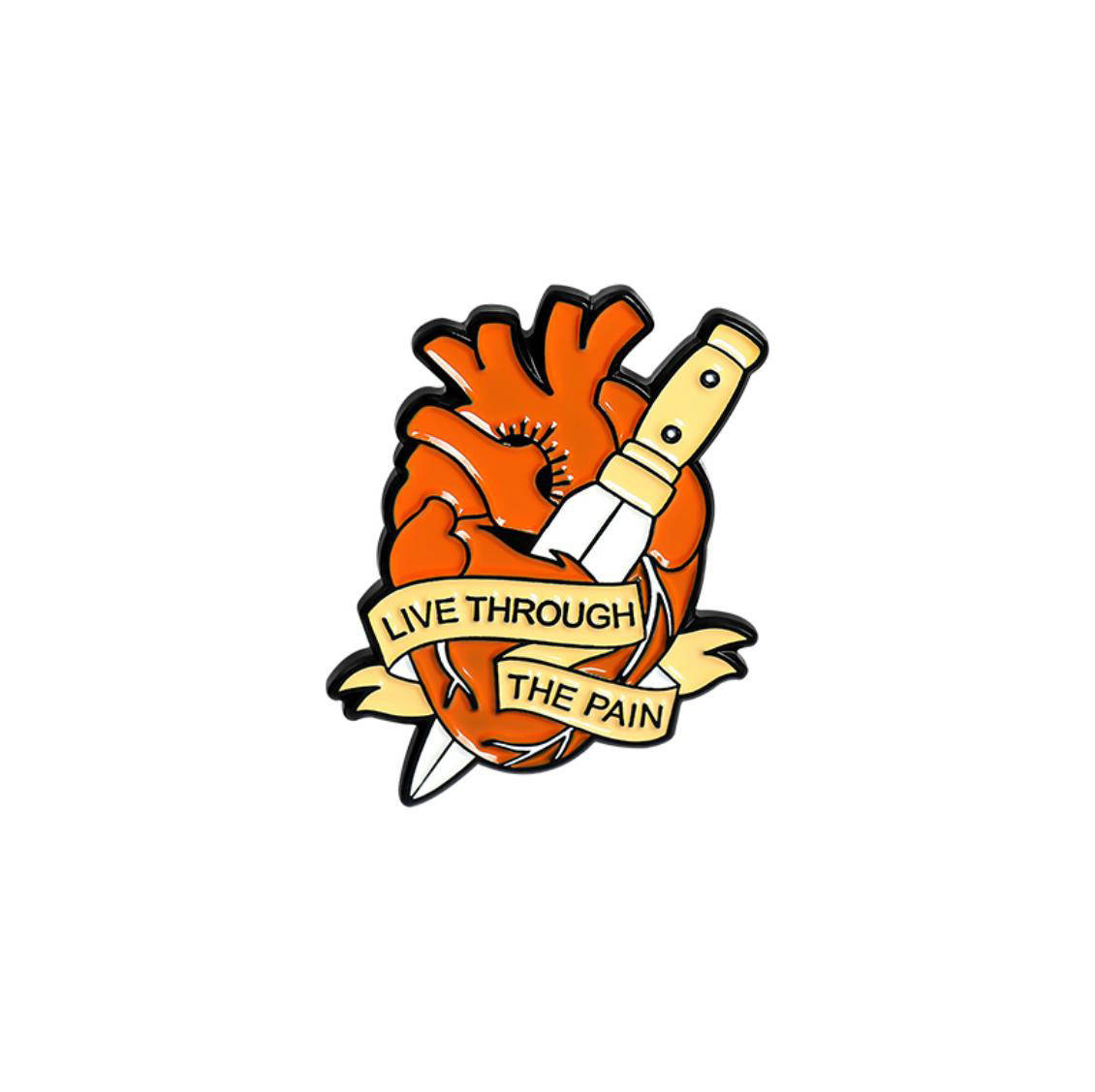 

"Сердце Жить через боль Live through the pain" значок (пин) металлический