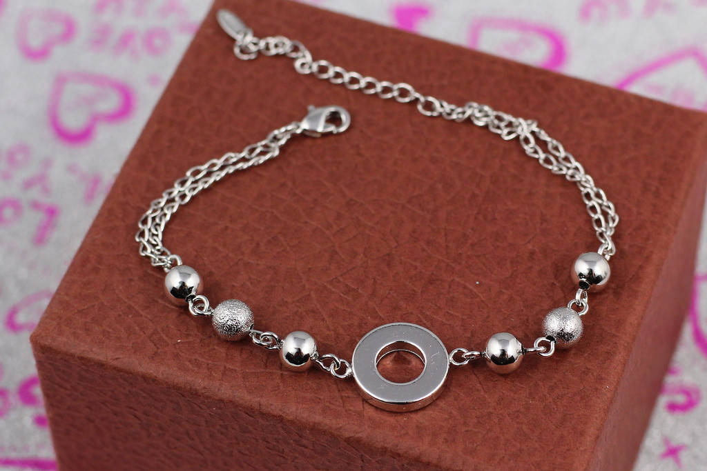 

Браслет Xuping Jewelry с шариками 17см 15 мм добавка цепи 5 см серебристый