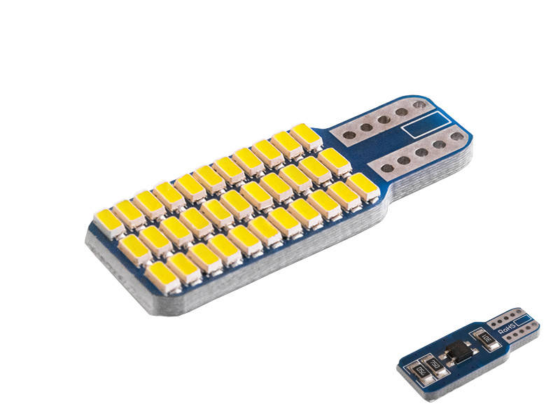 

Светодиодная автолампа T10 W5W с обманкой 12В SMD3014-33led белый