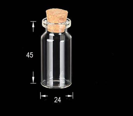 

Мини бутылочка, стекло 45х24мм (10ml) бутылочка с пробкой