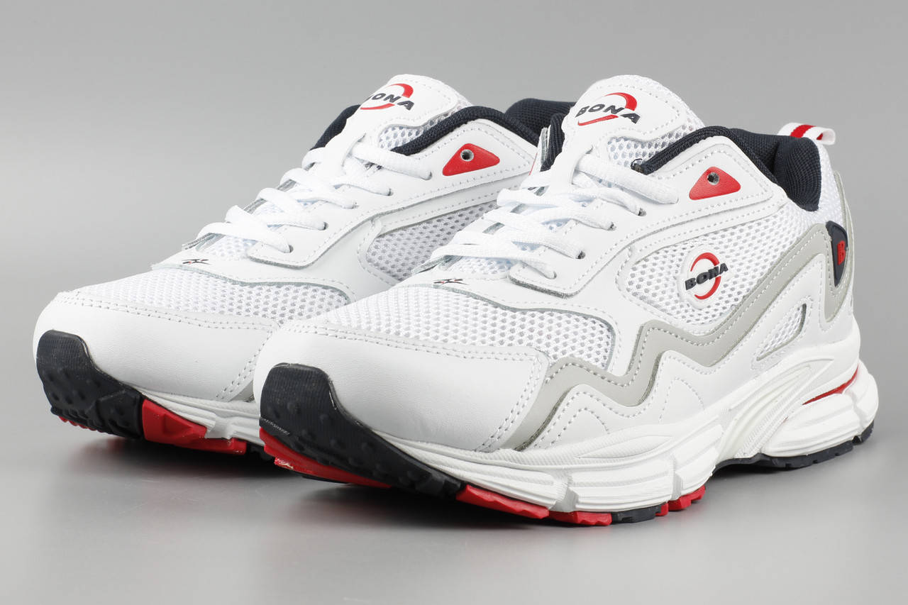 

Кроссовки унисекс женские белые Bona 874A-2 Бона сетка летние Размеры 38 39 40 41, Белый