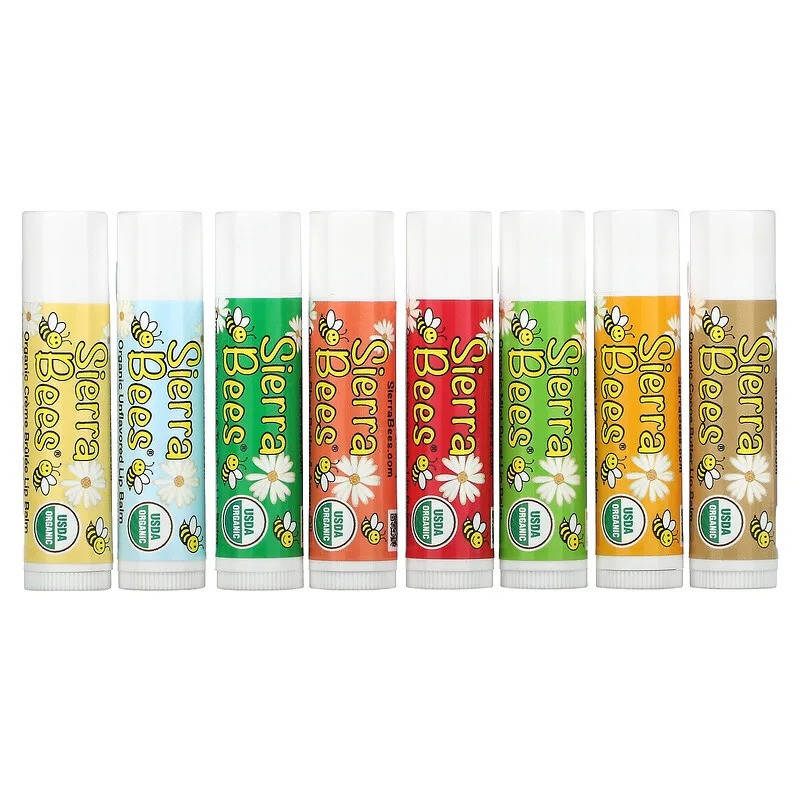 

Натуральные бальзамы для губ Sierra Bees "Organic Lip Balms Combo Pack" микс вкусов (8 шт)