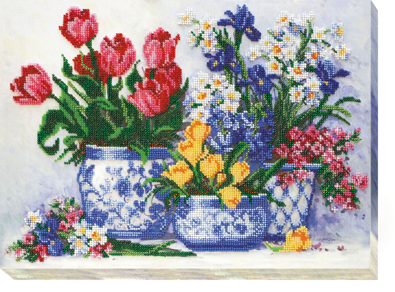 

Набор для вышивки бисером на натуральном художественном холсте "Душистый хоровод" Абрис Арт AB-470