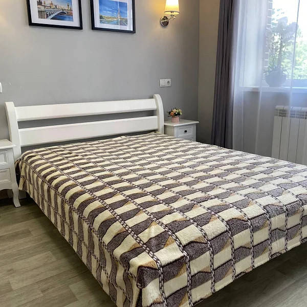 

Плед махровый из бамбукового волокна размером 150х200 полуторное теплое покрывало, Разные цвета