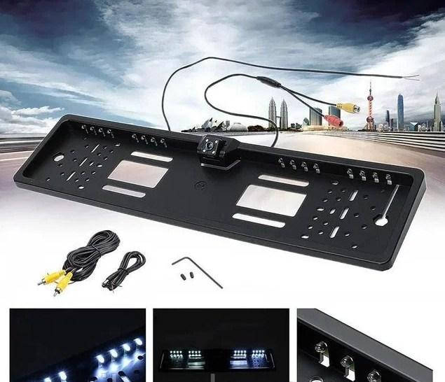 

Камера заднего вида рамка 16LED Black с подсветкой номера