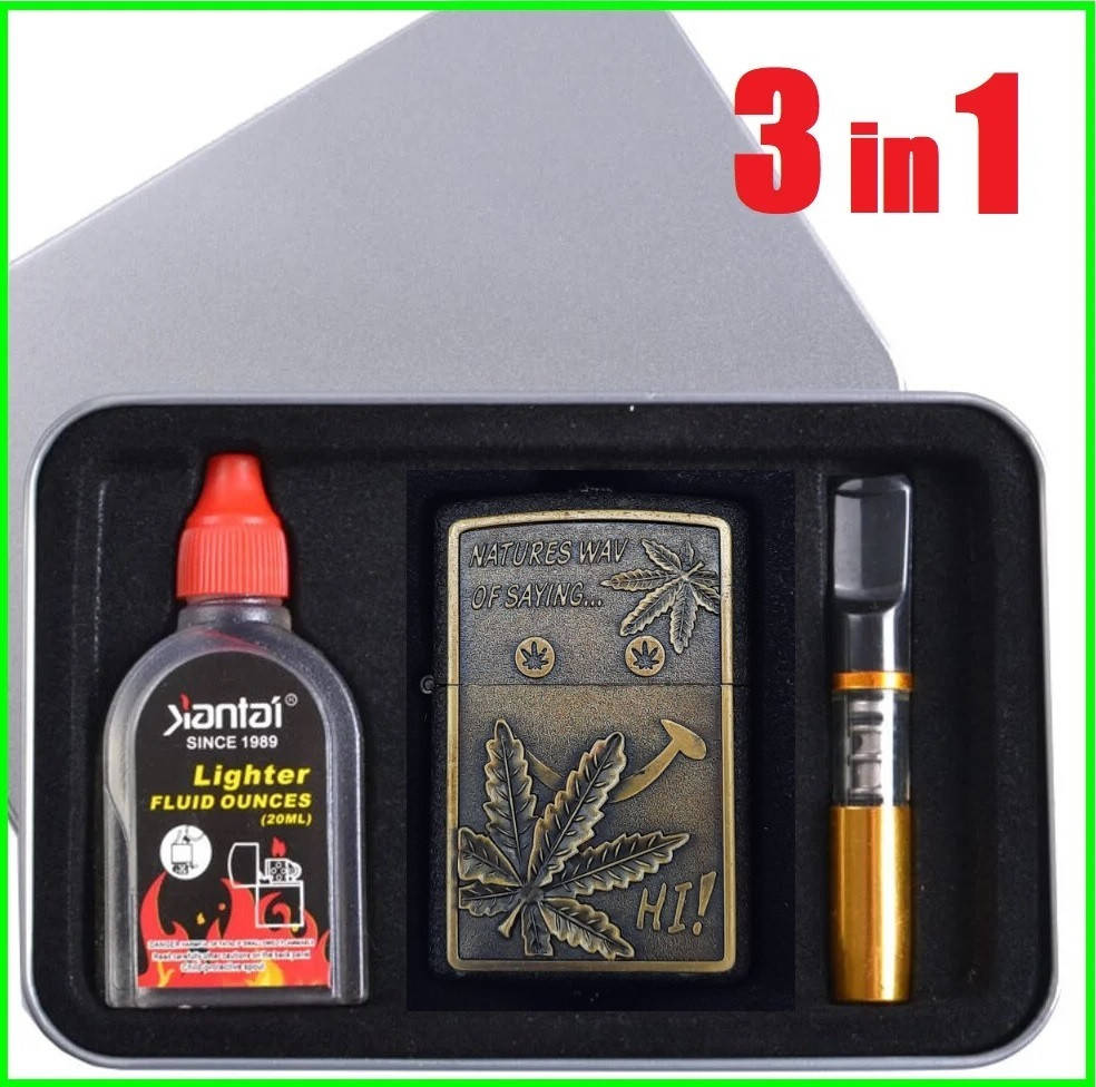 

Подарочный Набор 3 в 1 ( Зажигалка ZIPPO Бензиновая, Мундштук и Бензин для заправки )