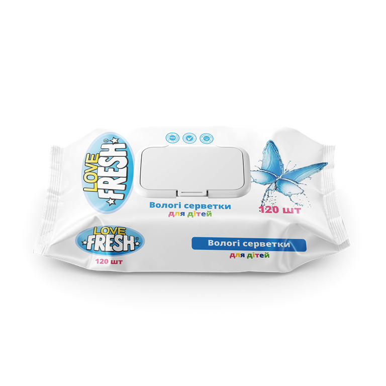 

Вологі серветки «Love Fresh» 120 шт\уп. влажные салфетки