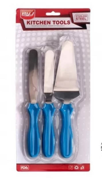 

Кондитерский набор шпателей из 3 предметов (лопатка и 2 мастихина)