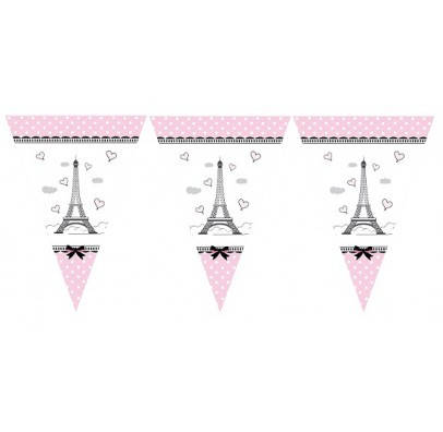 

Флажки-гирлянды "Париж" (карнавальная гирлянда из флажков) вымпелы 3.8м-