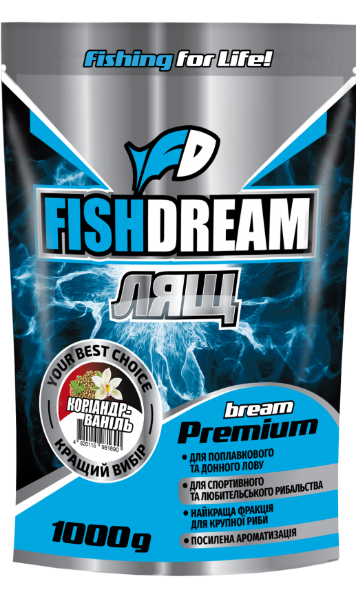 

Прикормка Fish Dream Premium 1 кг. Лещ кориандр-ваниль