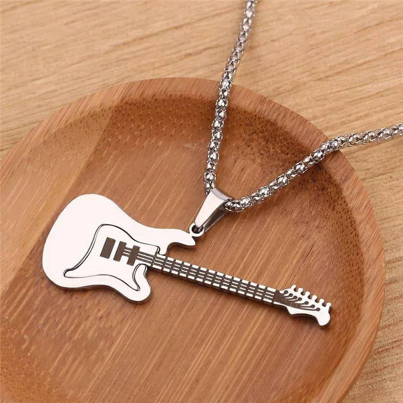 

Мужской кулон цепочка гитара украшения бижутерия хром Fender Stratocaster