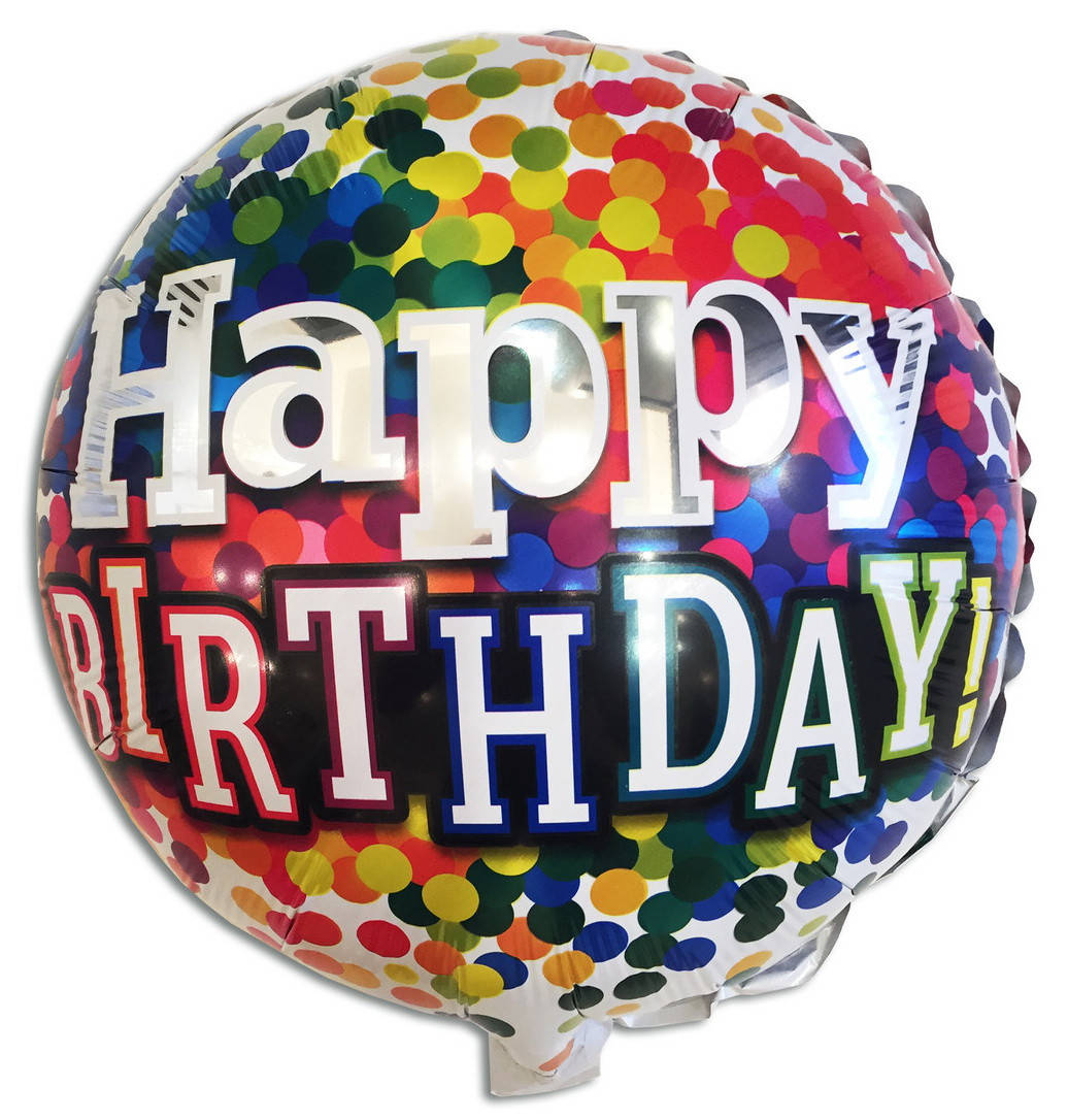 

Фольговані кулі коло "Happy Birthday" Конфетти цветные. Диаметр: 18"(45 см).