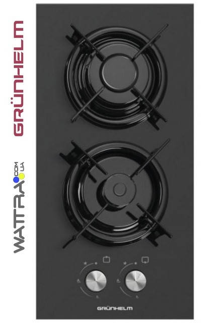 

Газовая варочная поверхность Grunhelm GPG 0201 BF ( 2 конфорки, закаленное стекло, газ контроль)
