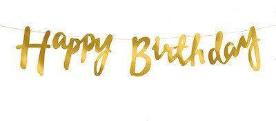 

Гирлянда с надписью "Happy Birthday" золотая 1,5 метра