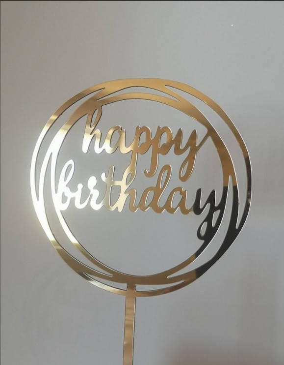 

Зеркальный акриловый топпер на торт