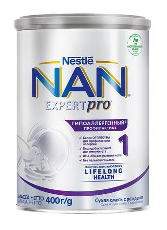 

NAN ГІПОАЛЕРГЕННИЙ 1 OPTIPRO НА (НАН), 400 г сухая молочная смесь