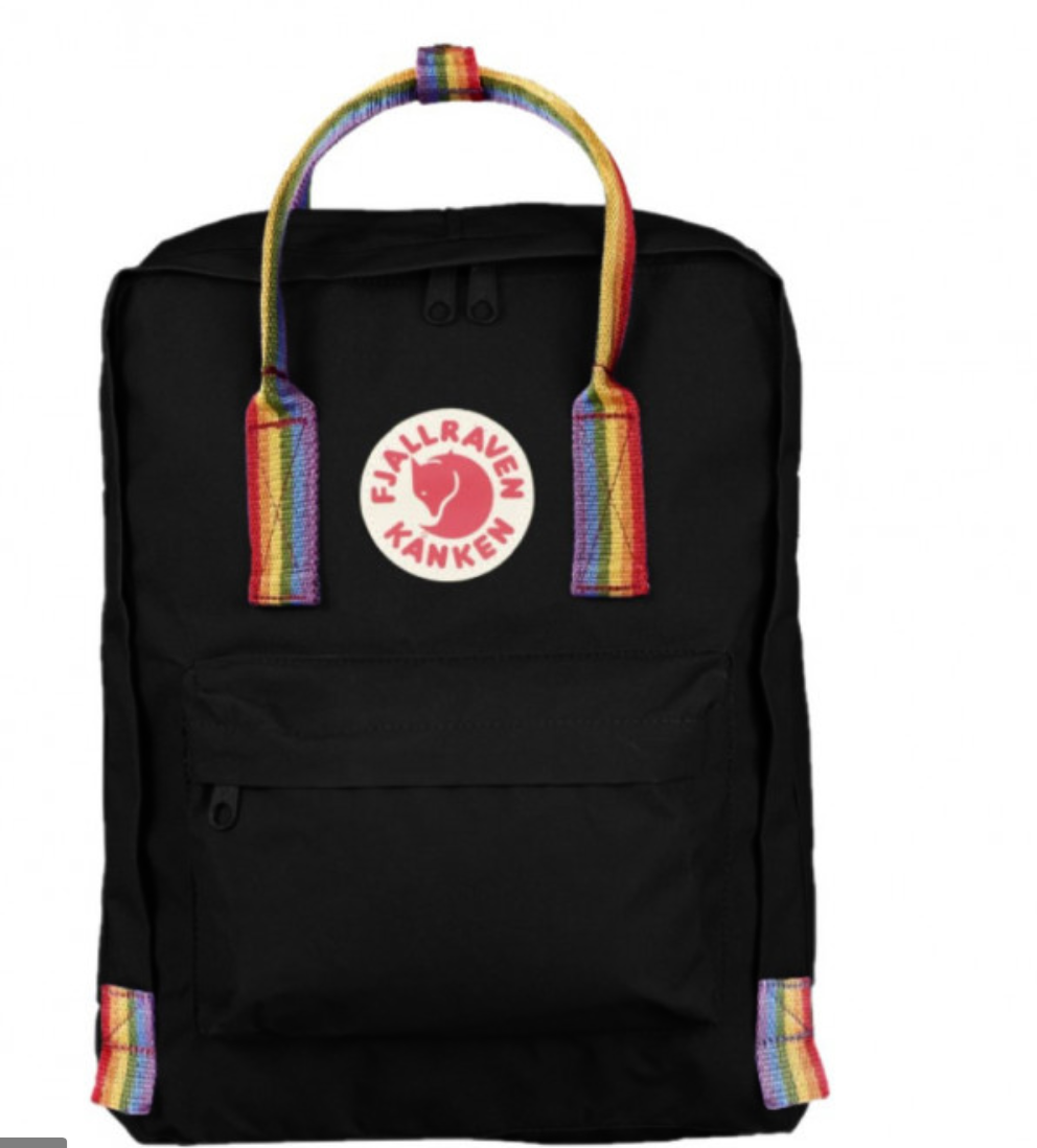 

Рюкзак MINI MINI MINI Fjallraven Mini 8 литров Топ качество черный с радужными ручками