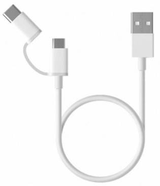 

Кабель Xiaomi Mi 2in1 USB Cable micro/type-c 30cm White, Белый