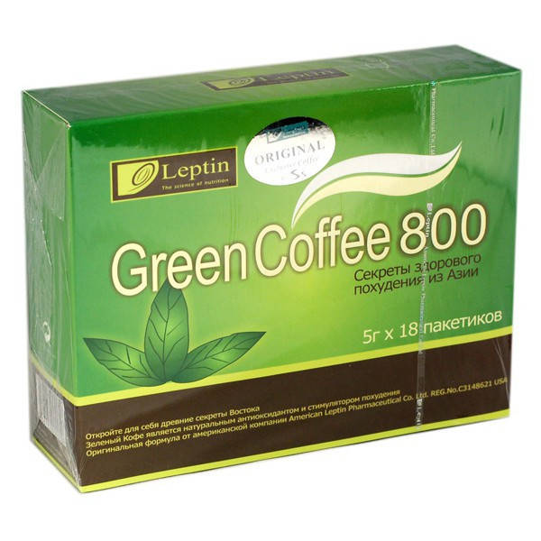

Зеленый кофе для похудения Green coffe 800 Leptin